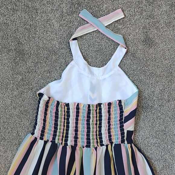 Iris & Ivy Size 14 100% Polyester Colorful Striped Halter Neckline Jumpsuit - Picture 6 of 9